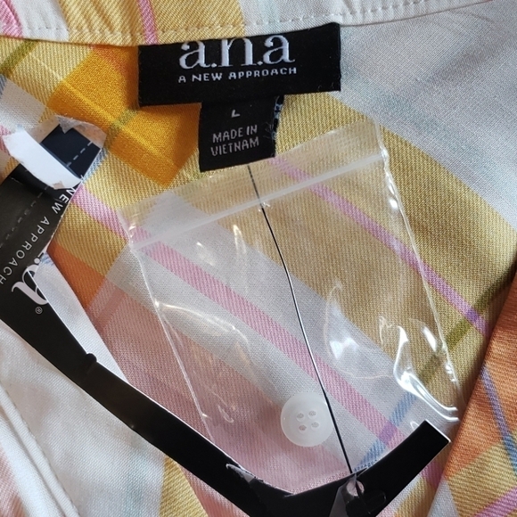 ANA Button Down Long Sleeve Top Nwt - Picture 5 of 6